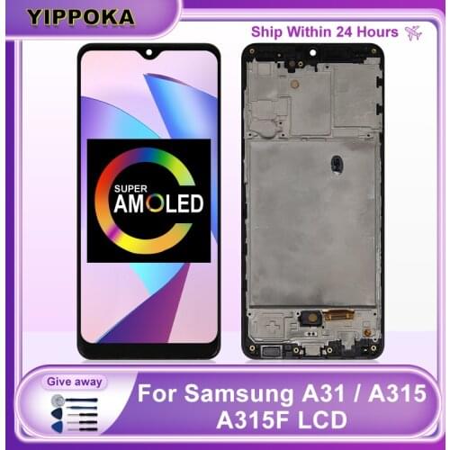 Super AMOLED For Samsung Galaxy A31 LCD SM-A315F/DS A315F/DS A315F Display Touch Digitizer Screen Replacement Parts A315 Display