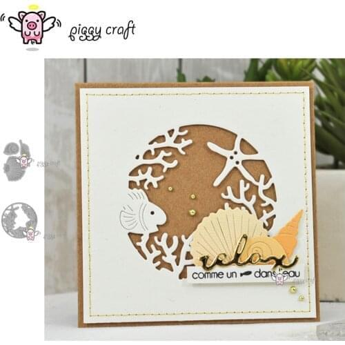 Piggy Craft metal cutting dies cut die mold Conch shell ocean circle Scrapbook paper craft knife mould blade punch stencils dies