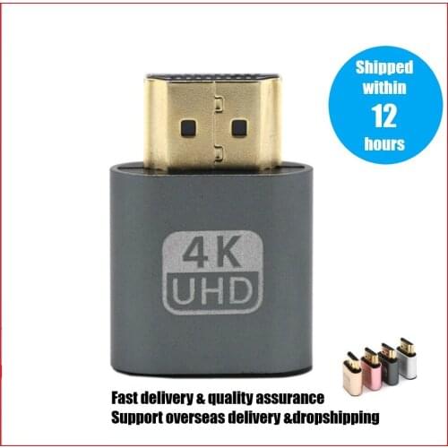 VGA HDMI-compatible Dummy Plug Virtual Display Emulator Adapter DDC Edid Support 1920x1080P For Video Card BTC Mining Miner