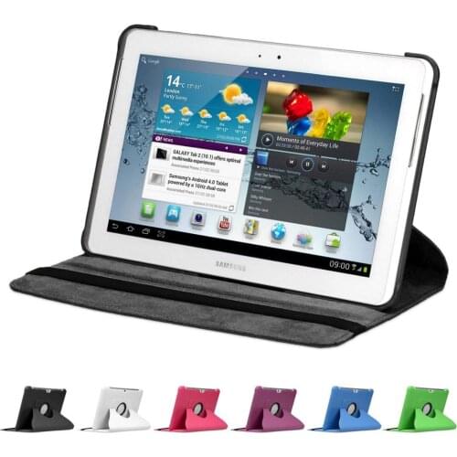 360 Rotating Stand Cover PU Leather Case for Samsung Tab 2 10.1 GT P5100 P5110 P5113 Folding Magnet Awake Sleep Case Funda Cover
