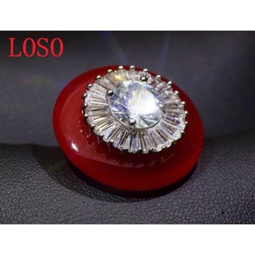High-grade red agate zircon button coat suit dress decoration female round buttons Crystal buttons diy