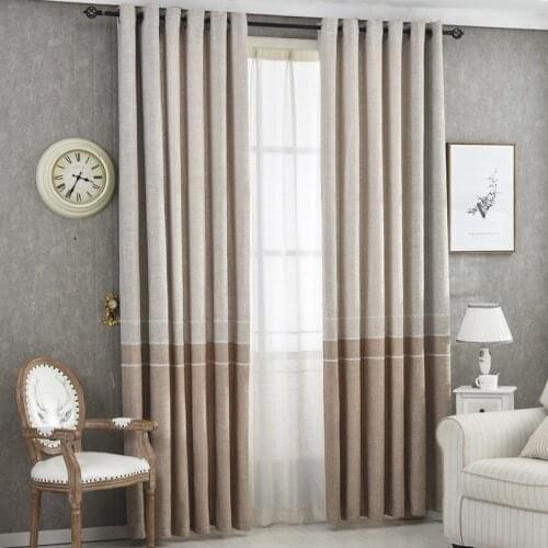Blackout Brown thick Linen Curtains for Living Room bedroom Window Treatments panel drapes