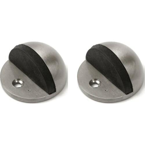 2pcs Zinc Alloy Floor Mounted Door Stopper Round Door Stop Buffer Floor Bottom Mount Doorstops Door Wall Protector Hardware