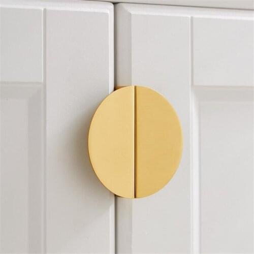 2021 Brass Invisible Cabinet Door Handle Modern Minimalist Rounded Corner Wardrobe Drawer Knob Handles Furniture Pulls Diy