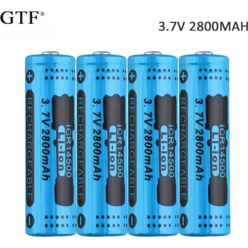 4pcs 3.7V 2800mah 14500 Li-ion Battery rechargeable battery 14450 battery For RC Toy shaver LED light powerbank remote control