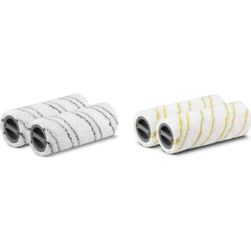 4PCS Suitable for Vacuum Cleaner Karcher FC3 FC5 2.055-007.0 Wet and Dry-Set Rollers & 2.055-006.0 Set Of Rollers