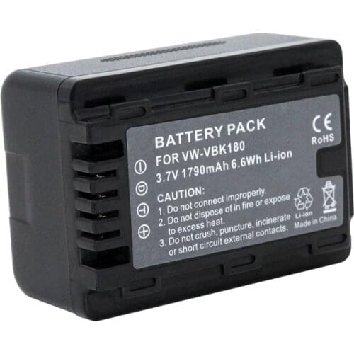 1pc VW-VBK180 VW VBK180 VWVBK180 3.7V 1790mAh Camera Battery For Panasonic HC-V700MGK HC-V10GK HC-V100GK HC-V100MGK HC-V500GK