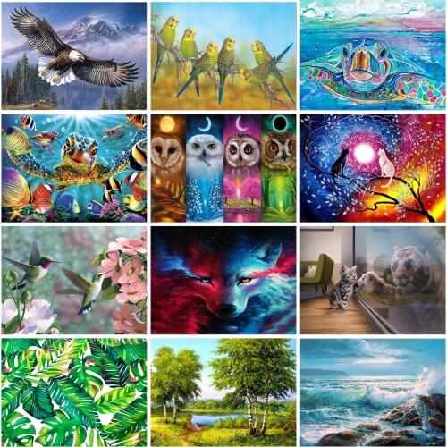 Diamond Painting New 5d Landscape House Full Diamond Mosaic Diy Cross Stitch Animal Household Goods Christmas Gift