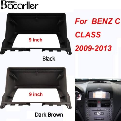 Car DVD Frame Fascia Panel 9inch For Mercedes-Benz C-Class C180 C200 C230 C240 C280 C300 2009 2013 Double Din Radio Player
