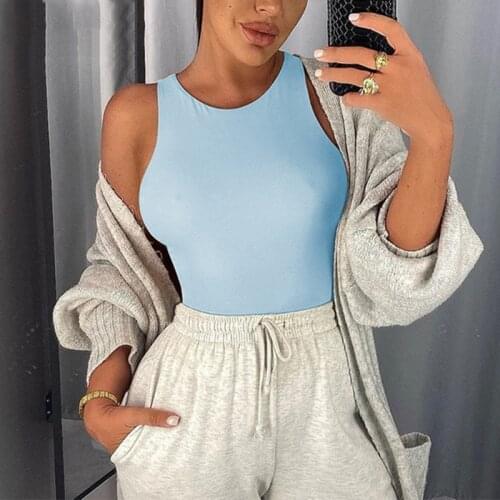 Bodysuits Suit Clothes Para Catsuit Clothing Size o Neck Sleeveless Sexy Bodysuit Women Off Shoulder Body Top Streetwear White