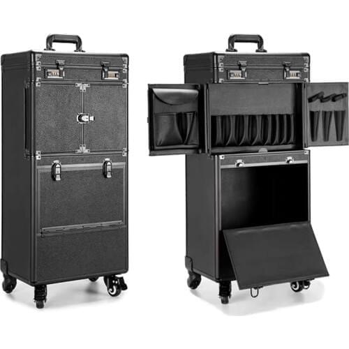 Women large capacity Trolley Cosmetic case Rolling Luggage,Retro Beauty Tattoo Trolley Suitcase,High quality Nail Makeup Toolbox