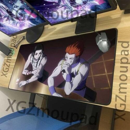 XGZ Magician Killer Hisoka Custom Large Computer Desk Mat Black Lock Edge Hunter Mouse Pad Rubber Non-slip for Lol Dota Gamer