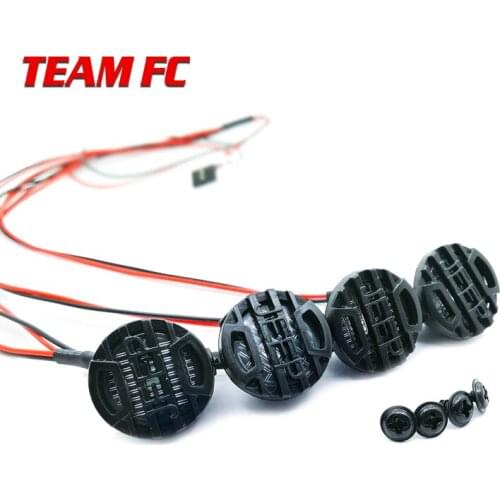 RC Car 4 Round LED Light Cover for 1:10 RC Crawler TRX-4 Axial SCX10 90046 Tamiya CC01 RC4WD D90 MST HPI S2