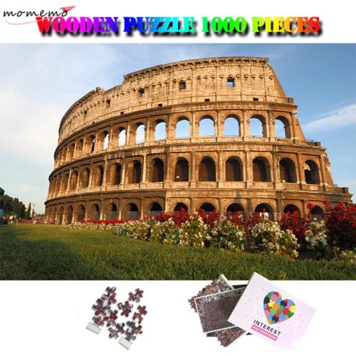 MOMEMO The Colosseum of Rome Adults 1000 Pieces Wooden Puzzle World Famous Building Landscape Jigsaw Puzzle 1000 Pieces Puzzles