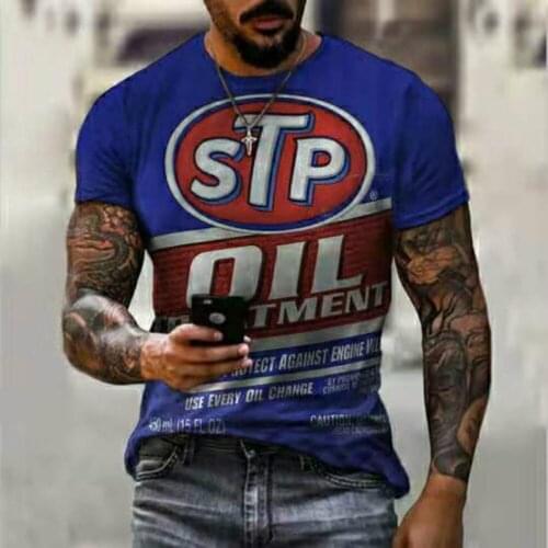 Mens motorcycle printing short-sleeved T-shirt fashion slim sports T-shirt O-neck short-sleeved T-shirt summer top