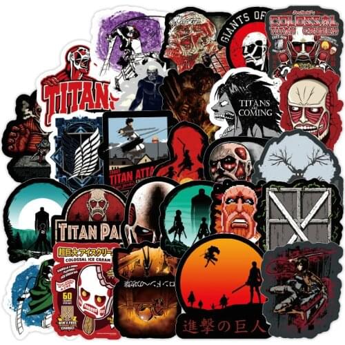 Stickers 100 Pieces Japan Anime Attack on Titan Allen Levi Luggage Travel Trolley Notebook Waterproof Graffiti Stickers For Kids