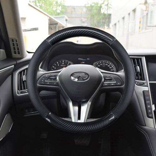 Genuine Leather Car Steering Wheel Cover 15 inch/38cm for Infiniti QX30 Q70L Q50 QX80 Q60 QX70 QX60 QX50