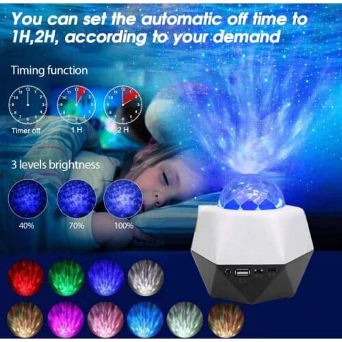 New Starry sky projection lamp LED multi-angle rainbow circle starry sky LED watermark laser projection lamp party supplies