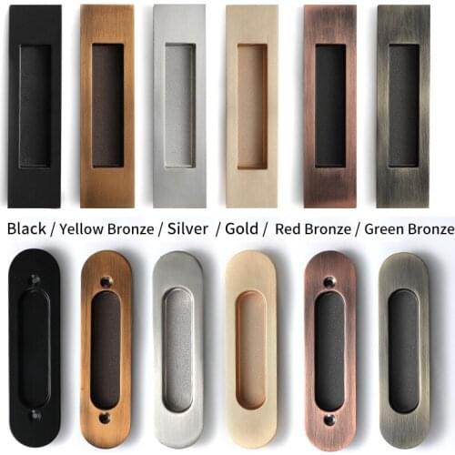 One Pair Hidden Door Handles Zinc Alloy Recessed Pull Sliding Door Handles Bedroom Door Cabinet Handle Furniture Handle Hardware