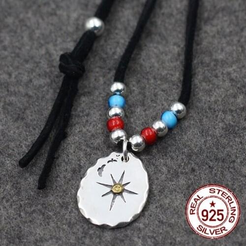 S925 sterling silver pendant necklace personality fashion style feathers shape cross round bird set to send lovers gift