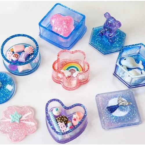 Durable Epoxy Resin Moulds, Food Grade Silicone Trinket Boxes Jewellery Storage Box Molds, Cake Chocolate Making DIY Mould