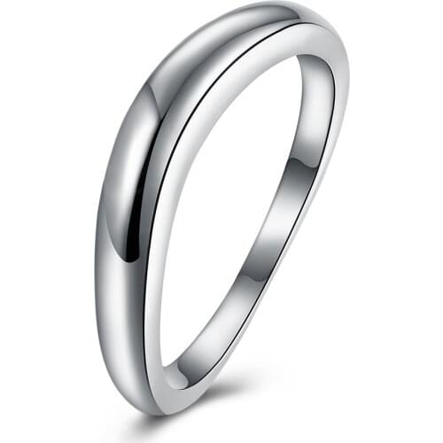 SILVERHOO 925 Sterling Silver Rings Smooth Simple Style Ring For Women Wedding Engagement Gift To Lover On Sale Fine Jewelry