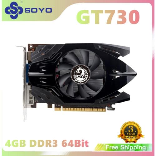 Full New NVIDIA GT 730 4GB GDDR3 HDMI-compatible+VGA+DVI Computer PC Gaming Video 64Bit Graphics Card Nvidia GPU