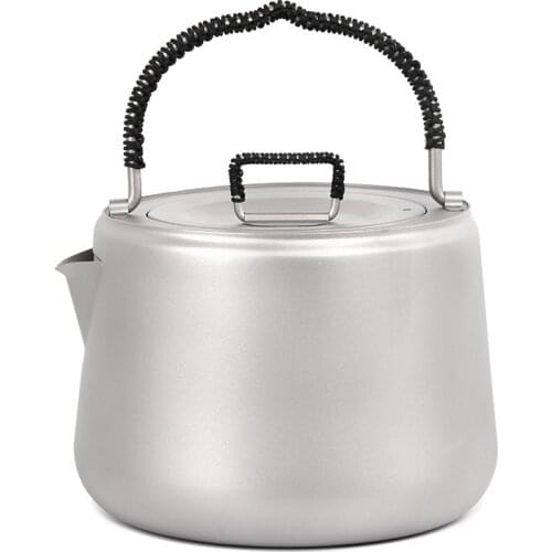 Outdoor Camping Titanium Kettle 1.4L Water Kettles Coffee Pot Ti Teapot Ultralight