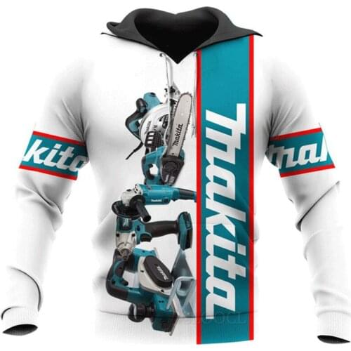 2021 Mens Womens Hoodie Makita Tools 3D Printing Sportswear Harajuku Style Casual Fashion Straight