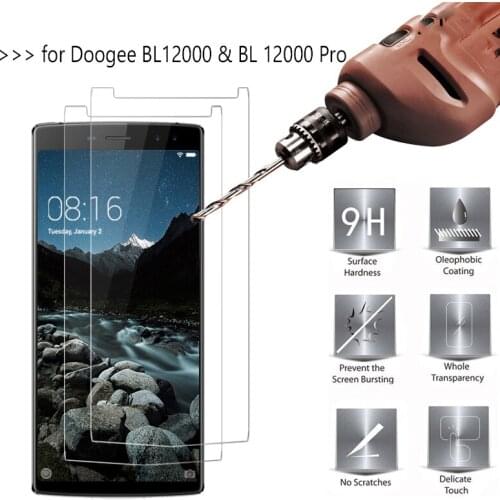 Smartphone 9H Tempered Glass for Doogee BL12000 / Pro BL12000pro Explosion-proof Protective Film Screen Protector cover phone