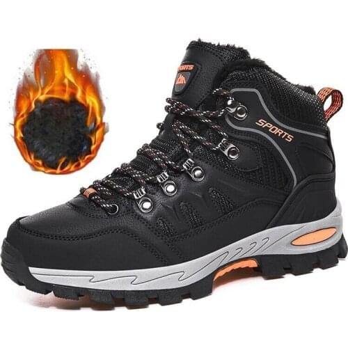 Unisex Snow Boots Warm Plush Mens Boots Waterproof Non-slip Winter Boots Outdoor Men Hiking Boots Work Shoes Men Sneakers 36-46