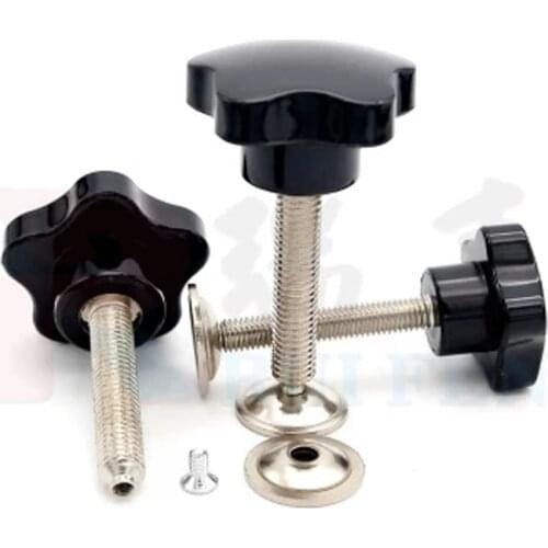 1Pcs M12 Five Stars type Plastic head handle band Tablet Screen printing Silk Torx T&TX Plum blossom Hand Screw bolt 30mm-90mm L