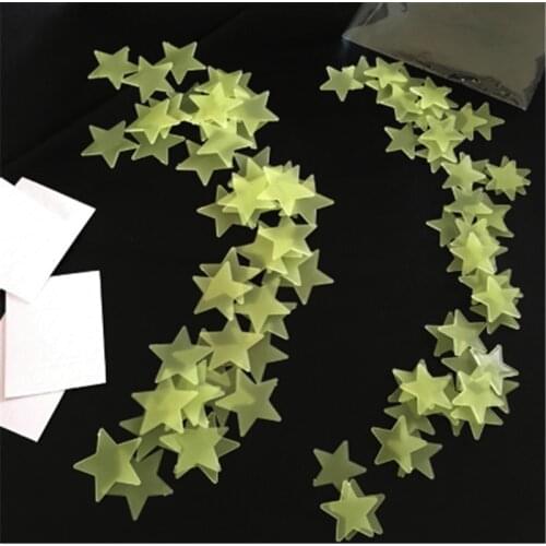 10pcs 3cm Stickers Cartoon Starry Sky Wall Stickers Luminous Neon 3D Stickers Bedroom Fluorescent Lamp Wallpaper Home Decoration
