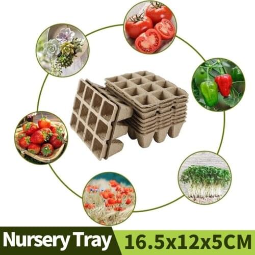 10pcs 12 Holes Degradable Pulp Seedling Cup Nursery Disposable Tray Garden Indoor Planting Grow Box Sprouting Trays Flowerpot