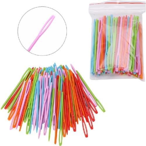 100Pcs/Pack Golden Tail Needles 24# Embroidery Fabric Cross Stitch Needlework Tool Plastic Knitting Needles