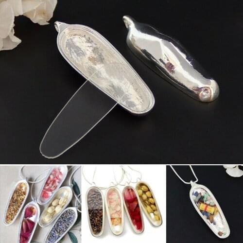 3PCS Vintage Style Bezel with Plastic Setting Locket Charms Containers Small Wishing Bottle Pendant Diy Jewelry Finding