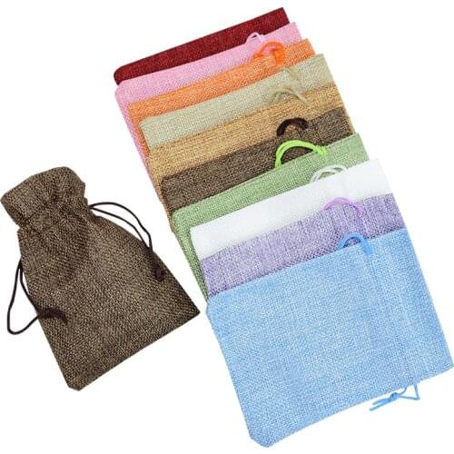 5pcs/lot Drawstring Bags Multicolor Linen Bags Wedding Birthday Party Favors Packaging Gift Bags Wrapping Supplies Packing Pack