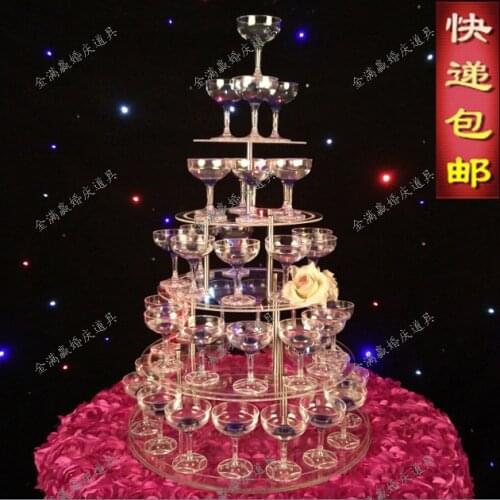 5 tier Wedding champagne tower wedding Supply props aryclic clear 5 layers Acrylic Goblet wine tower champagne tower
