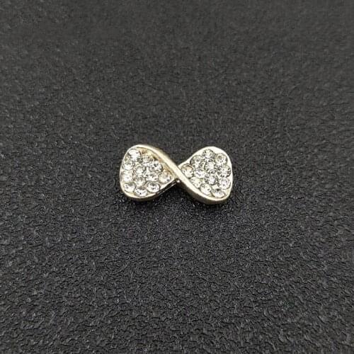 50pcs Bowknot Crystal Rhinestone Appliques For Headband strass Flatback Buckle Button Garment Ornament Hairpin Hair Clip Decor