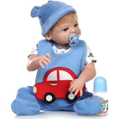 57CM Realistic boy reborn babies dolls full body silicone mohair rooted bebe alive bonecas best gift for children toys