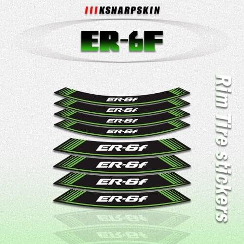 8X Motorcycle Tire Creative sticker Custom Inner decorative decals Rim wheel foil stickers for KAWASAKI ER-6f ER6F er 6f