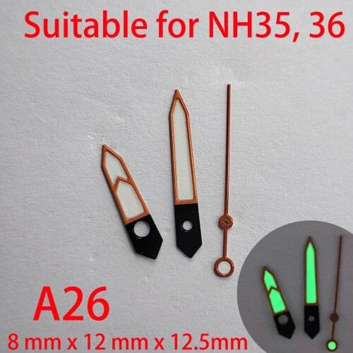 A26 suitable for NH35 watch pointers, watch accessories hand green/blue super luminous watch custom accessories NH36