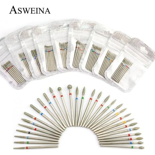 7pcs/Set Diamond Nail Drill Bit Rotery Electric Milling Cutters For Pedicure Manicure Files Cuticle Burr Nail Tools Accessories