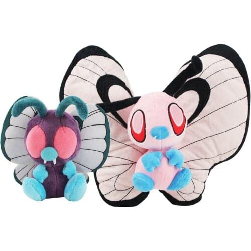 11-30cm Anime Butterfree Plush Toys Cartoon Animal Pink Shiny Butterfly Soft Stuffed Dolls Christmas Gift for Children