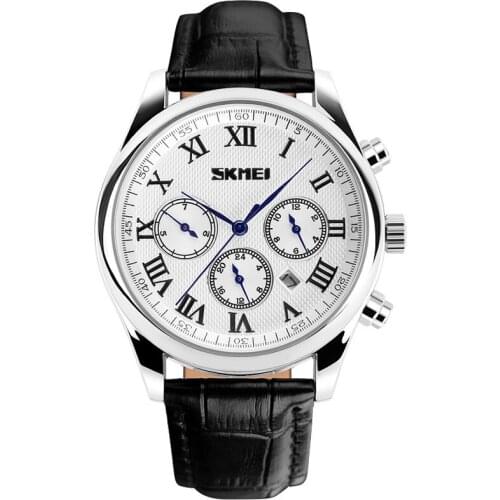 SKMEI Men Wristwatches leather top band luxury Quartz watch Business Casual Men Sports Watches Quartz Watch Week