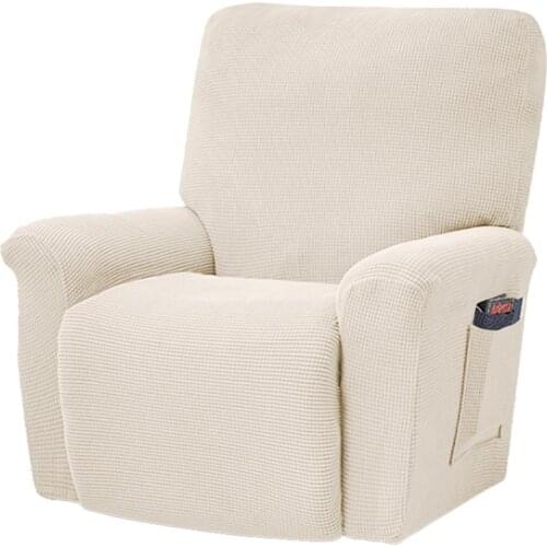 Recliner Cover Stretch Soft Polyester Non Slip Side Pocket Jacquard Cover for Home Chair Cover Home Textile