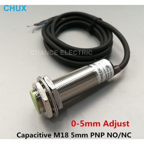 Capacitive Proximity Sensor PNP CM18-5-DPA/PB NO/NC M18 0-5mm Detect Distance Capacitance Switch