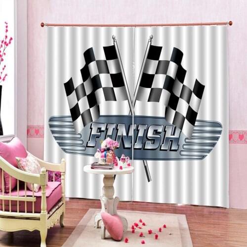 Photo Customized Match flag Blackout 3D Curtain For Living Room Bedroom Blackout Window Drapes Decor Sets (Left and right Side)