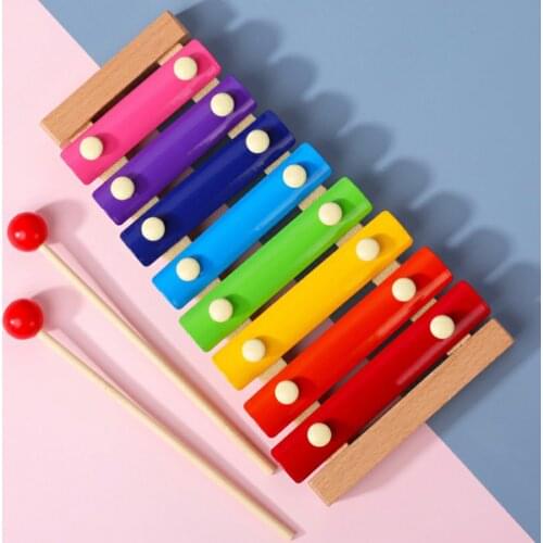 Xylophone Toy Montessori Educational Toy Wooden Eight-Notes Frame Style Xylophone Children Kids Musical Funny Toys