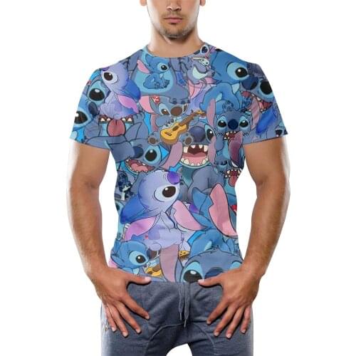 2021 Summer 3D Print Kid T-shirts Cartoon Stitch Graphic Boys Girls Top Casual Funny O Neck Tee Cute Toddler Childrens Clothes